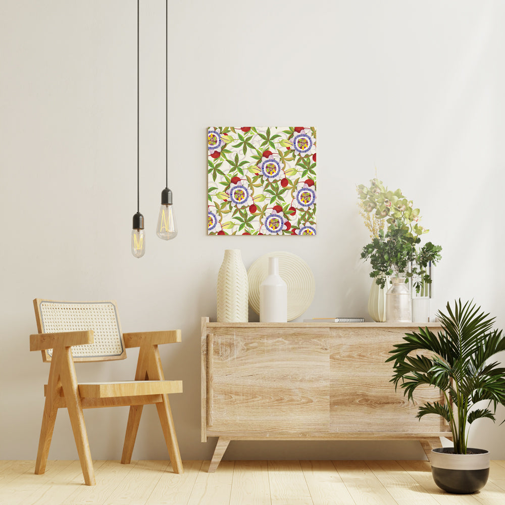 乙部 なるみ「時計草」アートシリーズ アートパネル キャンバス 壁掛け インテリア PNL-ART072