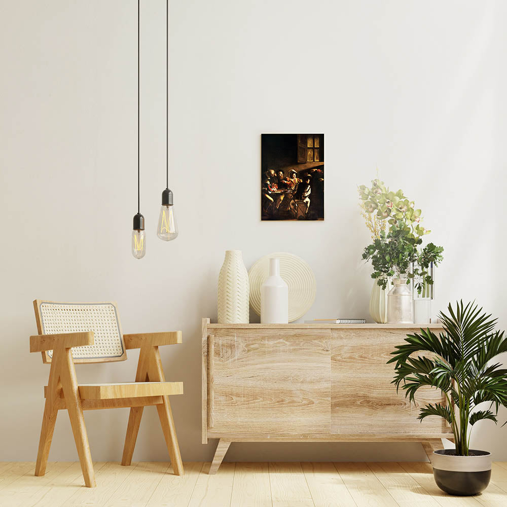 カラヴァッジョ「聖マタイの召命」絵画シリーズ アートパネル キャンバス 壁掛け インテリア