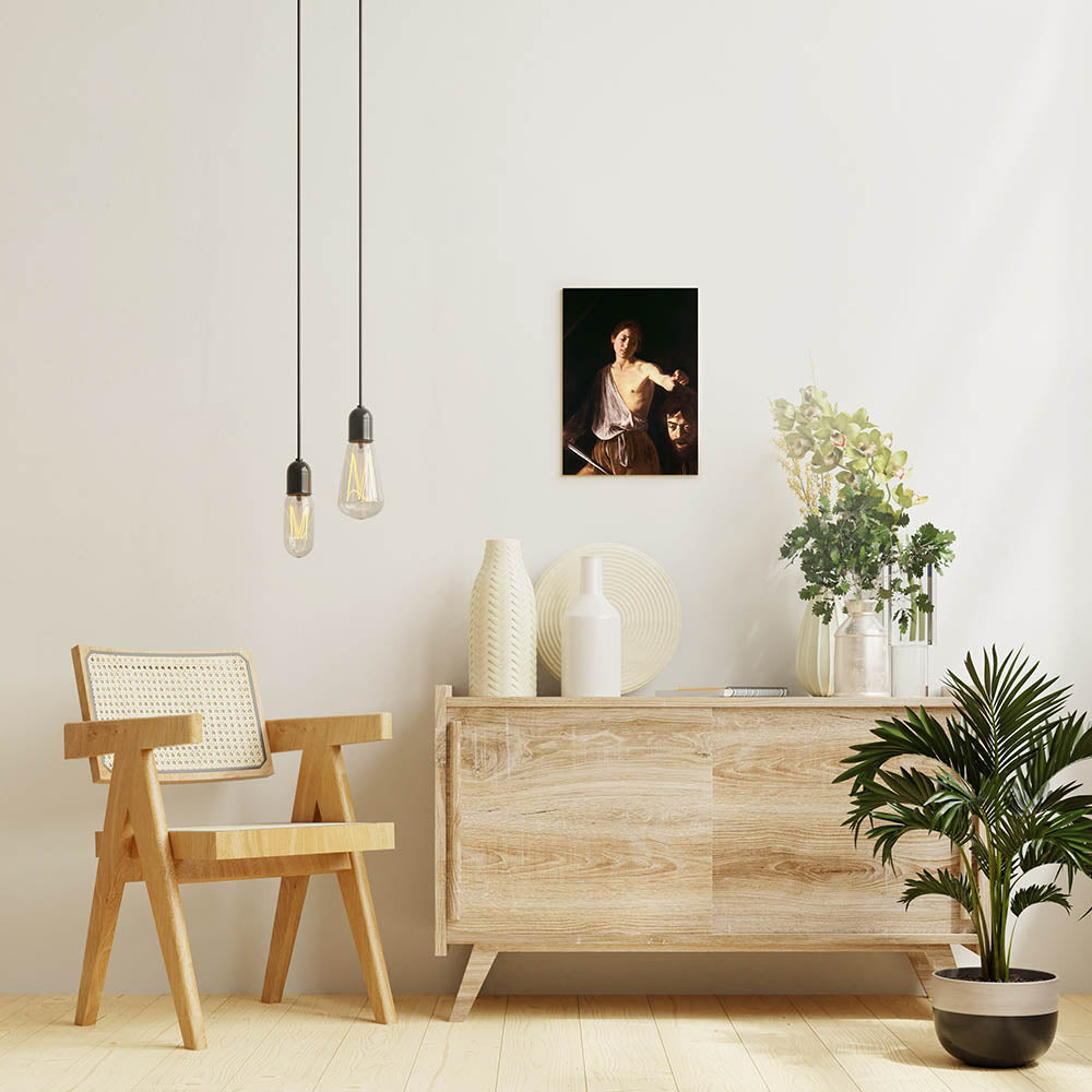 カラヴァッジョ「ゴリアテの頭を持つダビデ」絵画シリーズ アートパネル キャンバス 壁掛け インテリア