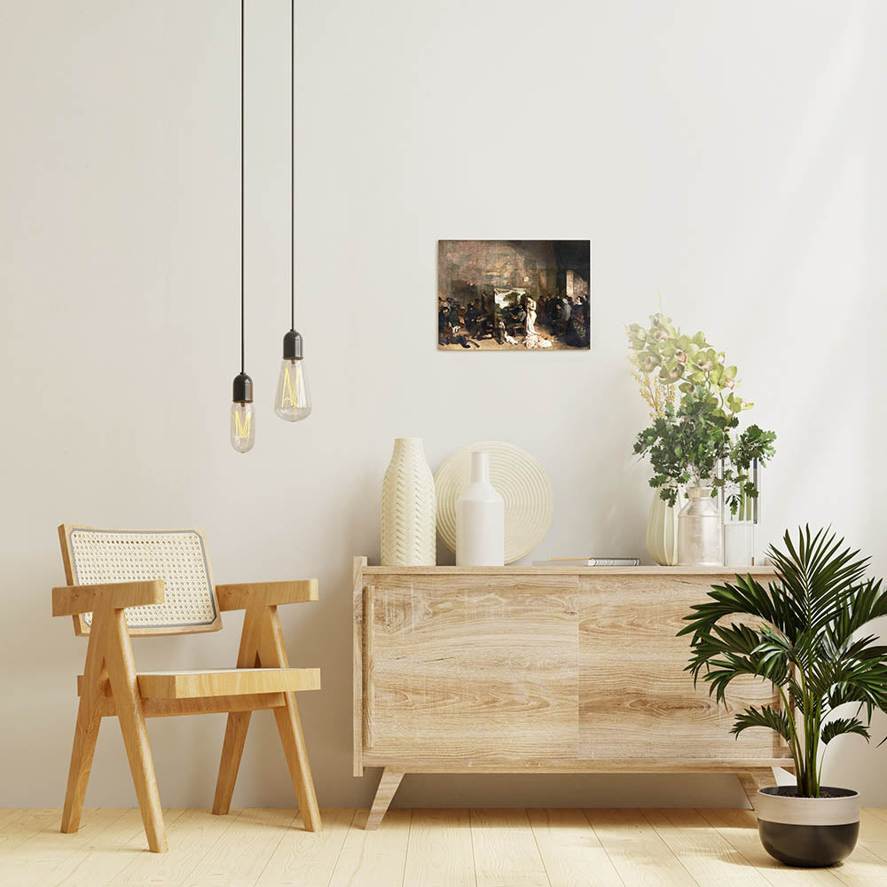 ギュスターヴ・クールベ「画家のアトリエ」絵画シリーズ アートパネル キャンバス 壁掛け インテリア