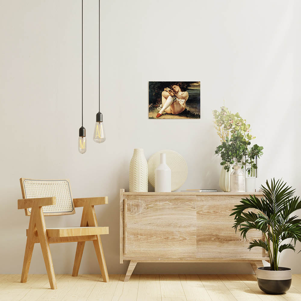 ギュスターヴ・クールベ「白い靴下の女」絵画シリーズ アートパネル キャンバス 壁掛け インテリア