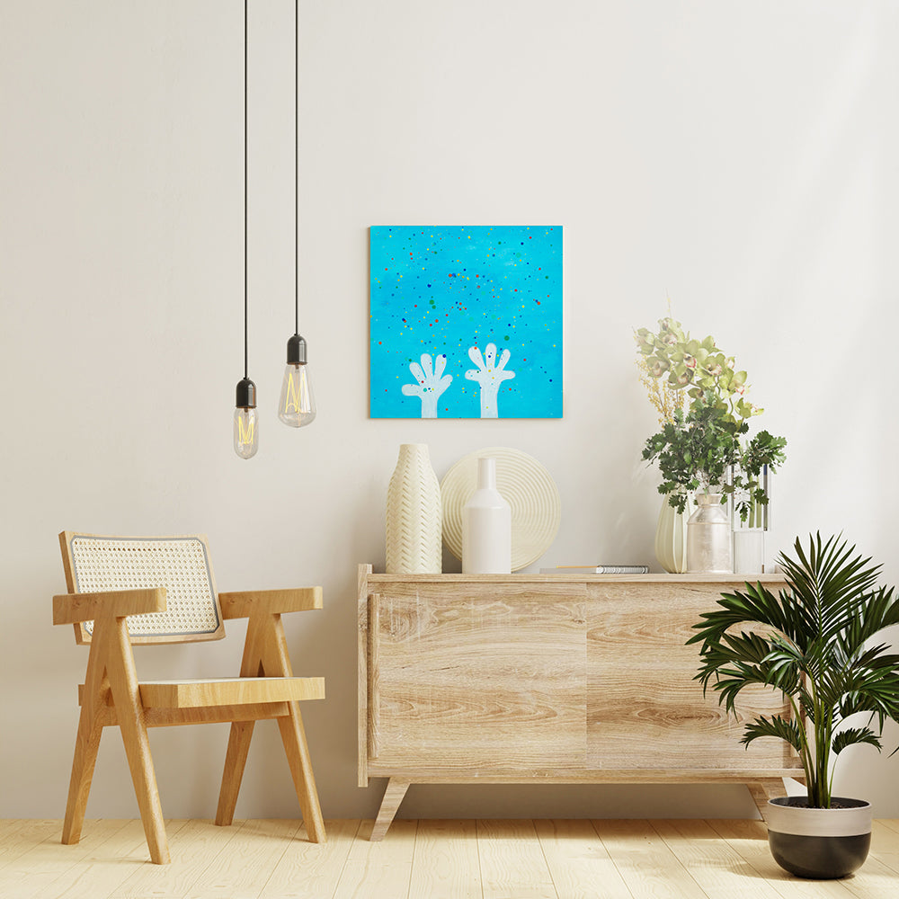 けんぼー「チャンスを掴め」パラリンアートシリーズ アートパネル キャンバス 壁掛け インテリア