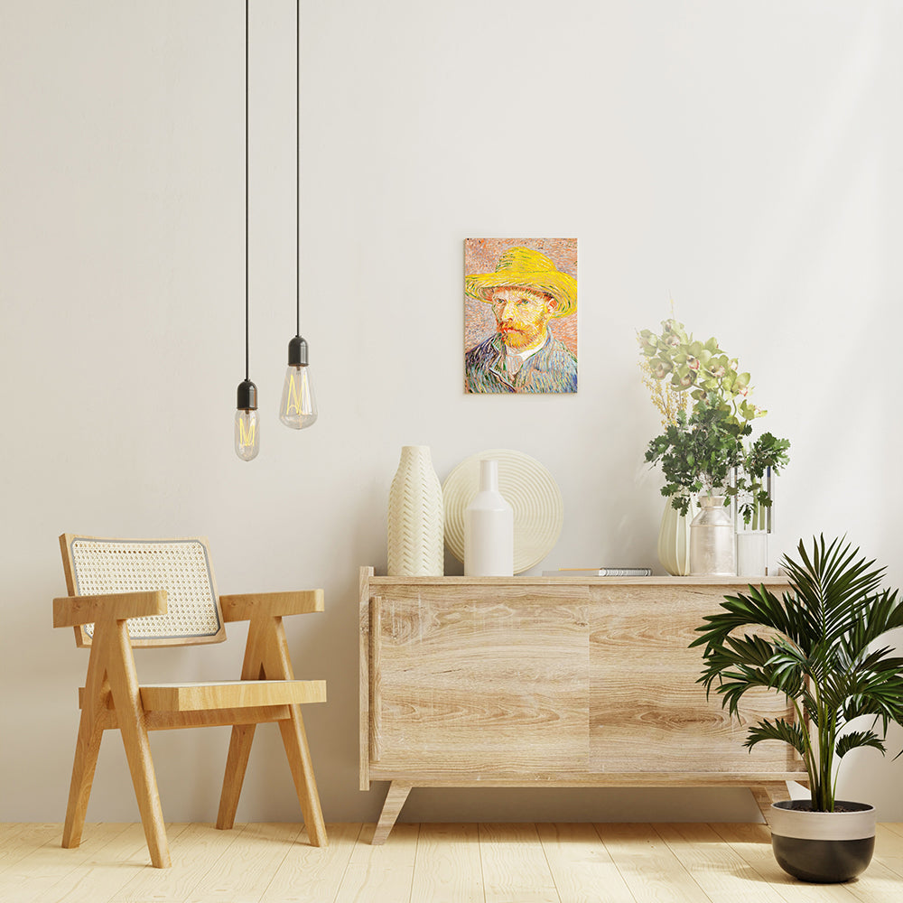 ゴッホ「 麦わら帽子を被った自画像」絵画シリーズ アートパネル キャンバス 壁掛け インテリア