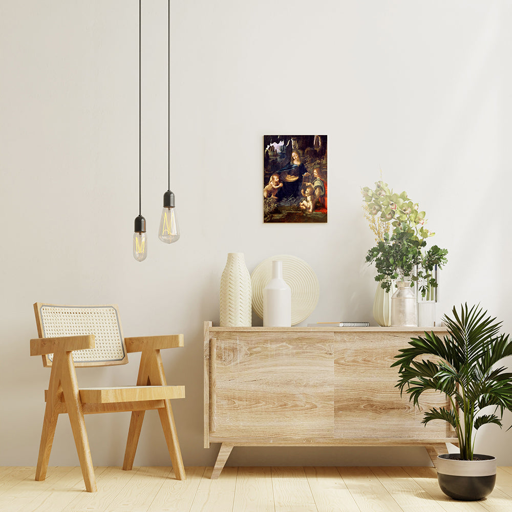 レオナルド・ダ・ヴィンチ「岩窟の聖母」絵画シリーズ アートパネル キャンバス 壁掛け インテリア