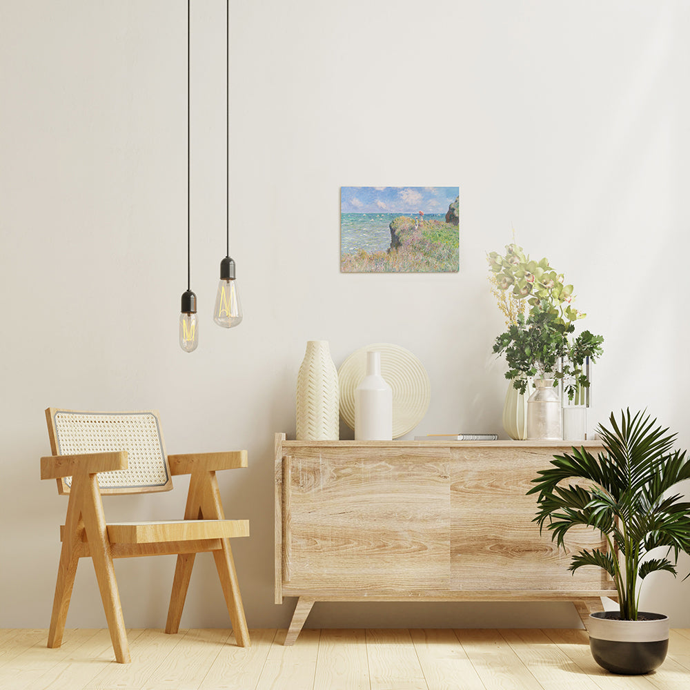 クロード・モネ「プールヴィルの断崖の散歩」絵画シリーズ アートパネル キャンバス 壁掛け インテリア