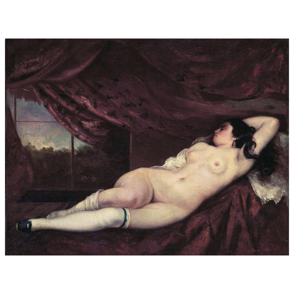 裸婦 絵画 ギュスターヴ・クールベ「横たわる裸婦」絵画シリーズ アートパネル キャンバス 壁掛け インテリア – RED° ART COLLECTION